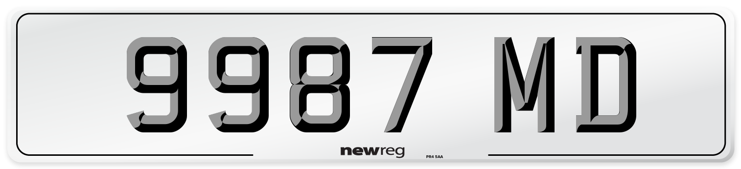 9987 MD Number Plate from New Reg